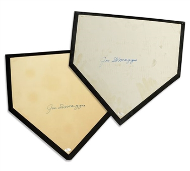 Pair of Joe DiMaggio Signed Home Plates